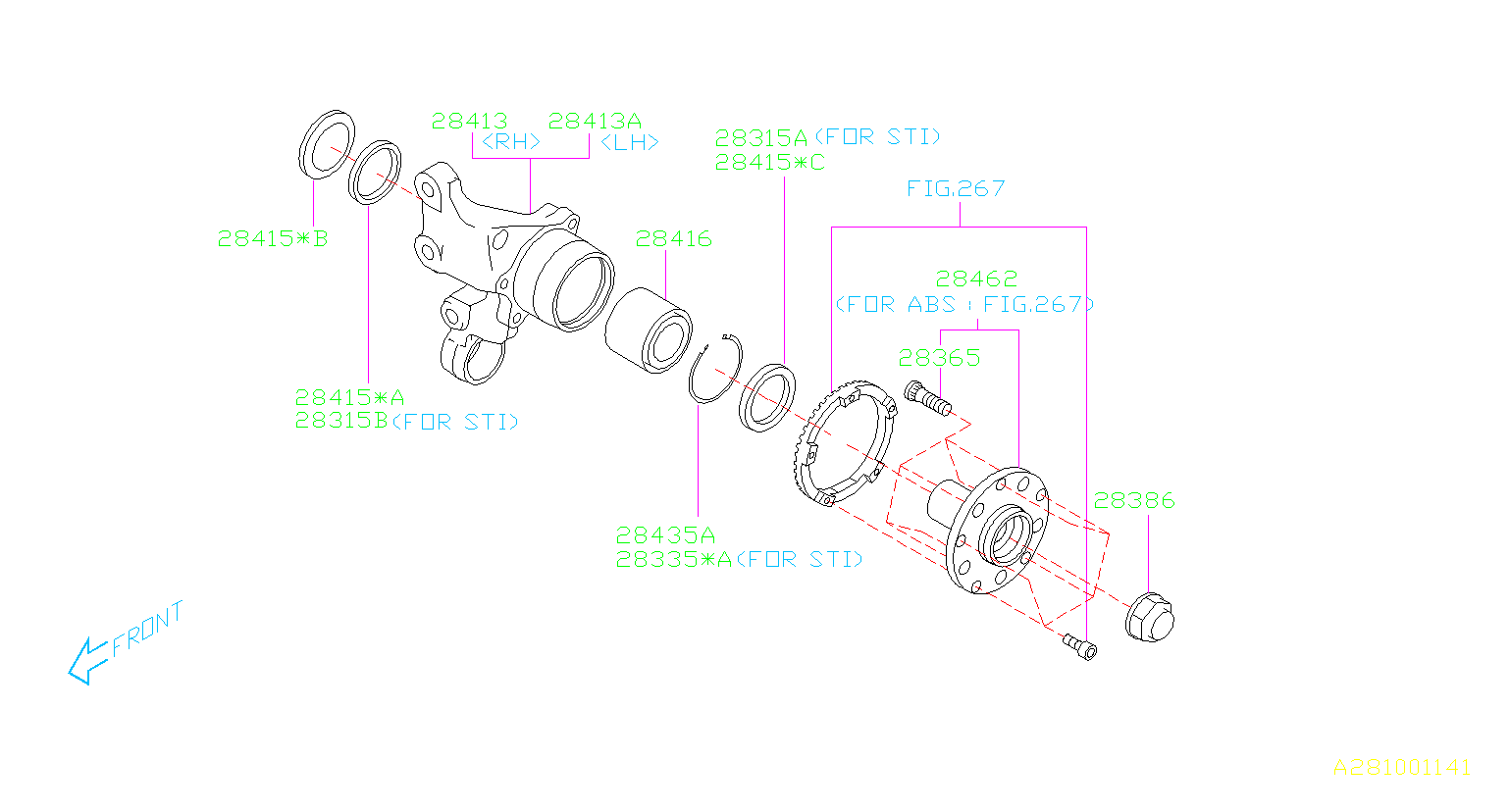 2006 Subaru Impreza Wheel Seal Rear