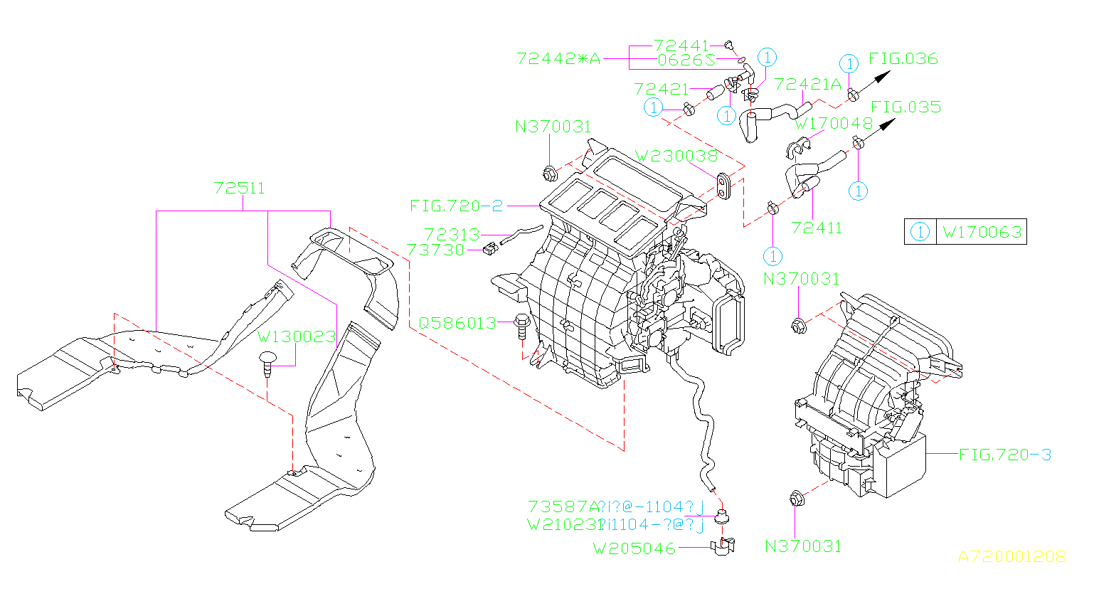 2006 Subaru Tribeca Hvac heater hose (outer, outlet ...