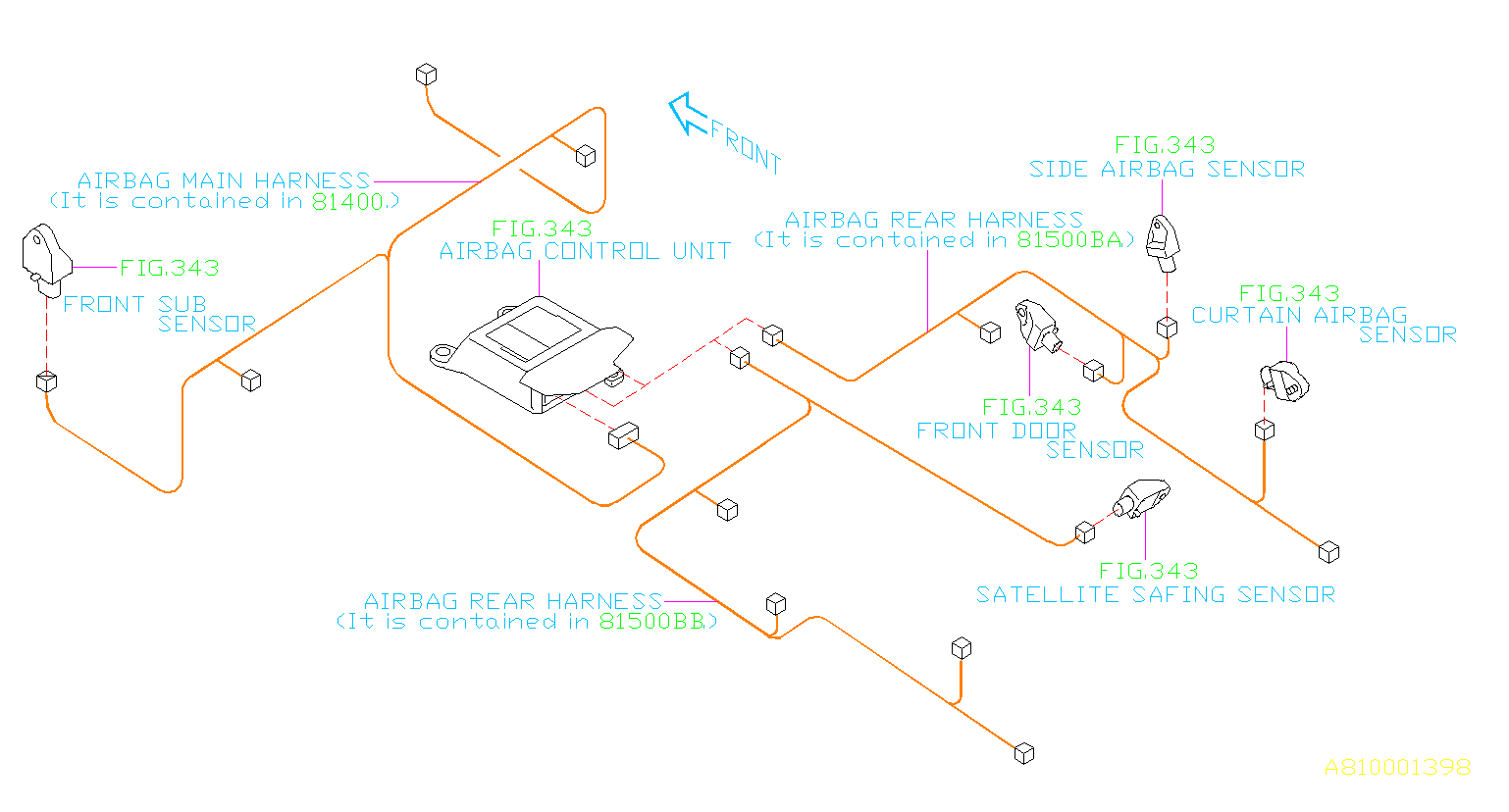 2014 Subaru Brz Wiring Harness R Left Rear Main